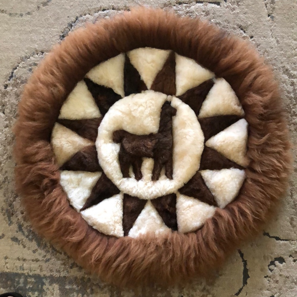Hand Sewn Alpaca Fur Medallion